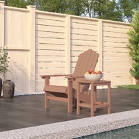  Garden Adirondack Chair with Table HDPE Brown