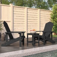  Garden Adirondack Chairs with Table HDPE Anthracite