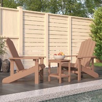  Garden Adirondack Chairs with Table HDPE Brown