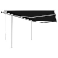  Automatic Retractable Awning with Posts 4x3 m Anthracite