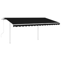  Automatic Retractable Awning with Posts 4.5x3 m Anthracite