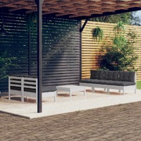  6 Piece Garden Lounge Set with Anthracite Cushions Pinewood