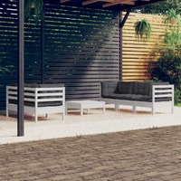  6 Piece Garden Lounge Set with Anthracite Cushions Pinewood