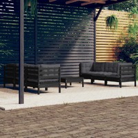  7 Piece Garden Lounge Set with Anthracite Cushions Pinewood