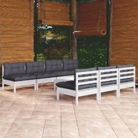  8 Piece Garden Lounge Set with Anthracite Cushions Pinewood
