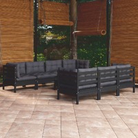  8 Piece Garden Lounge Set with Cushions Solid Pinewood