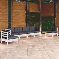  6 Piece Garden Lounge Set with Cushions Solid Pinewood