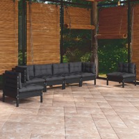  7 Piece Garden Lounge Set with Cushions Solid Pinewood