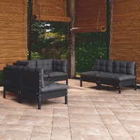  6 Piece Garden Lounge Set with Cushions Solid Pinewood