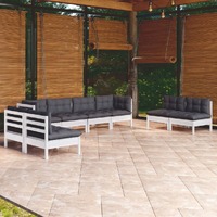  8 Piece Garden Lounge Set with Cushions Solid Pinewood