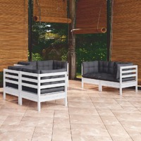  6 Piece Garden Lounge Set with Cushions Solid Pinewood
