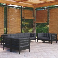  8 Piece Garden Lounge Set with Cushions Solid Pinewood