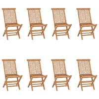  Folding Garden Chairs 8 pcs Solid Wood Teak