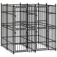  Outdoor Dog Kennel Steel 3.69 m²