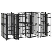  Outdoor Dog Kennel Steel 7.37 m²