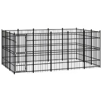  Outdoor Dog Kennel Steel 13.82 m²