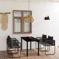  5 Piece Garden Dining Set Black