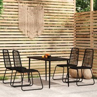  5 Piece Garden Dining Set Black