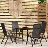  5 Piece Garden Dining Set Black