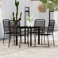  5 Piece Garden Dining Set Black