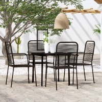  5 Piece Garden Dining Set Black