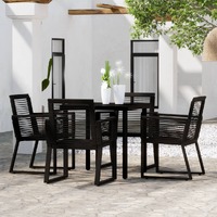  5 Piece Garden Dining Set Black