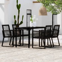  5 Piece Garden Dining Set Black