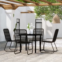  5 Piece Garden Dining Set Black