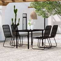  5 Piece Garden Dining Set Black