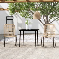 3 Piece Garden Dining Set Oak