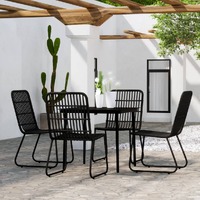  5 Piece Garden Dining Set Black
