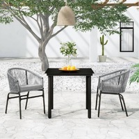  3 Piece Garden Dining Set Grey