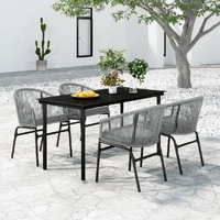  5 Piece Garden Dining Set Grey