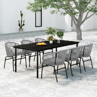  7 Piece Garden Dining Set Grey