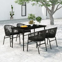  5 Piece Garden Dining Set Black