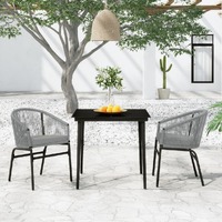  3 Piece Garden Dining Set Anthracite