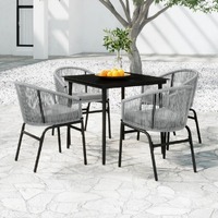  5 Piece Garden Dining Set Grey