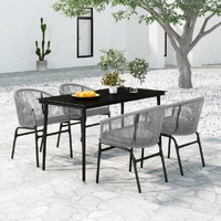  5 Piece Garden Dining Set Grey