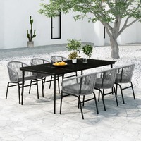  7 Piece Garden Dining Set Grey