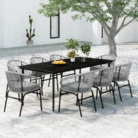  9 Piece Garden Dining Set Anthracite