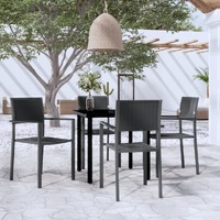  5 Piece Garden Dining Set Black