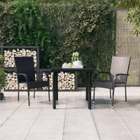  3 Piece Outdoor Dining Set Black