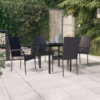  5 Piece Outdoor Dining Set Black