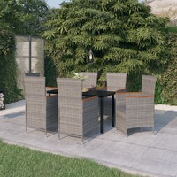  7 Piece Garden Dining Set with Cushions Grey