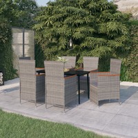  7 Piece Garden Dining Set with Cushions Grey