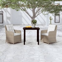  3 Piece Garden Dining Set Brown