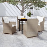  5 Piece Garden Dining Set Brown