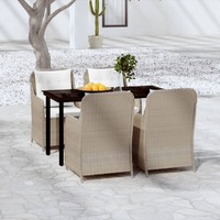  5 Piece Garden Dining Set Brown