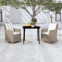 3 Piece Garden Dining Set Brown