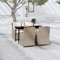  5 Piece Garden Dining Set Brown